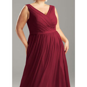 AW BRIDAL SZ 12 L red wine Gwyneth wedding formal bridesmaid maxi dress NEW B74